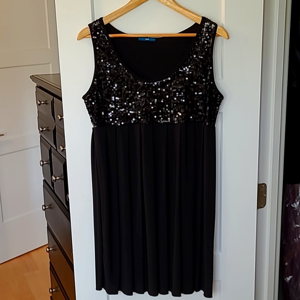 Fave - black sequin dress, size XL